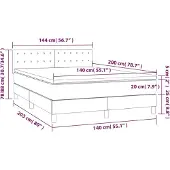 vidaXL Boxspring met matras stof donkerbruin 140x200 cm