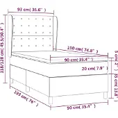 vidaXL Boxspring met matras kunstleer crèmekleurig 90x190 cm