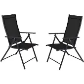 4Goodz set 2 stuks Tuinstoelen Verstelbaar 8 standen - Donkergrijs