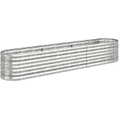 vidaXL Plantenbak 224x40x36 cm gegalvaniseerd staal zilverkleurig