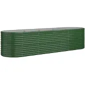 vidaXL Plantenbak 296x80x68 cm gegalvaniseerd staal groen