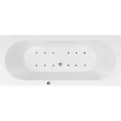 Lambini Designs Round bubbelbad 180x80cm pneumatisch 12 aerojets chroom