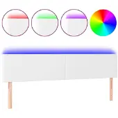 vidaXL Hoofdbord LED 180x5x78/88 cm kunstleer wit