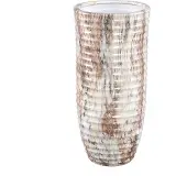 Ptmd collection PTMD Miami Cream ceramic pot ribbed round S