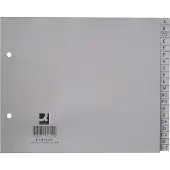 Q-CONNECT tabbladen, ft 18 x 22,5 cm, PP, 2-gaatsperforatie, set van A-Z, grijs 25 stuks