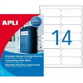 Agipa Weerbestendige folie-etiketten, 99,1 x 38,1 mm, witá