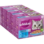 Whiskas 1+ Fish Selection Gelei 12x85g 4-pack - Vis