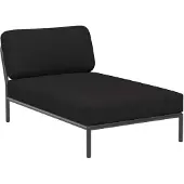 Houe Loungeset Module Level Chaiselong Frame Dark Grey Cushion Char
