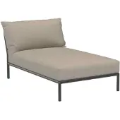 Houe Loungeset Module Level 2 Chaiselong Frame Dark Grey Cushion Ash