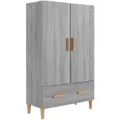 vidaXL Hoge kast 70x31x115 cm bewerkt hout grijs sonoma eikenkleurig