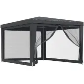vidaXL Partytent met 4 mesh zijwanden 3x4 m HDPE antracietkleurig