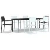 vidaXL 7-delige Tuinset zwart en wit