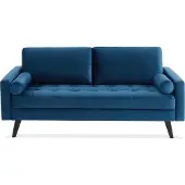 Sweeek Bank 3 zitplaatsen velours bekleding Marineblauw