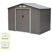 Sweeek Tuinhuisje van metaal, Ferrain, 5,39m² antraciet, twee grote schuifdeuren, inclusief vloermontageset