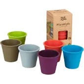 Fairzone Plantenpotten - Gekleurd Rubber - 6 Stuks - Gekleurd - Mix