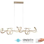 Leuchtendirekt Hanglamp Curls, dimbaar, brons / oud-messing, Woon-/ Eetkamer, Aluminium, Modern