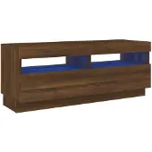 vidaXL Tv-meubel met LED-verlichting 100x35x40 cm bruin eikenkleur