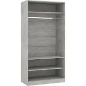 vidaXL Kledingkast 100x50x200 cm bewerkt hout betongrijs