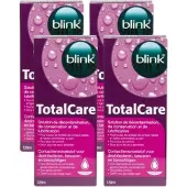 Blink TotalCare - Alles-in-één Lenzenvloeistof 4 x 120ml - Voor Harde Lenzen - Reinigen Desinfecteren Bewaren Bevochtigen - Inclusief Lenshouder