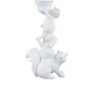 Ptmd collection PTMD Jump White polyresin squirel candle holder (Wit, 29x50x17cm)