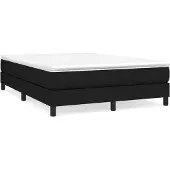 vidaXL Boxspring bed stof zwart 140x200 cm