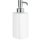 Smedbo Ice Soft Cube Zeepdispenser Vrijstaand - Chroom/ Porcelein - Accessoires, Zeep accessoires, Zeepdispensers - 7391447086461