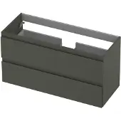 Ink Onderkast 100x40cm - Greeploos - 2 Lades - Mat Beton Groen - Badkamermeubels, Wastafelonderkasten - 8718835095918