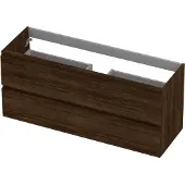 Ink Onderkast 120x40cm - Greeploos - 2 Lades - Koper Eiken - Badkamermeubels, Wastafelonderkasten - 8718835050320