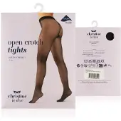 Christine le Duc - Open kruis Panty - zwart - Klein