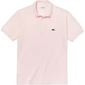 Lacoste polo wijde fit roze effen katoen