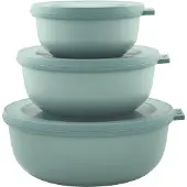 Mepal 106230092400, Set universele containers, 1,25 liter, Polypropyleen (PP), Groen, Afneembaar deksel, Rond