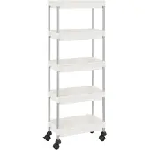 vidaXL Keukentrolley 5-laags 42x29x128 cm ijzer en ABS wit