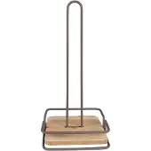 Clayre & Eef Keukenrolhouder 15x15x32 cm Bruin Ijzer Hout Rollenhouder Bruin Rollenhouder