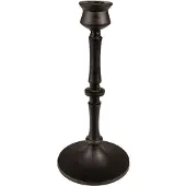 Clayre & Eef Kandelaar 23 cm Zwart Aluminium Kaarsenstandaard Zwart Kaarsenstandaard