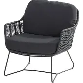 Taste by 4SO Belmond antraciet loungestoel - RVS/Wicker - Loungestoelen -