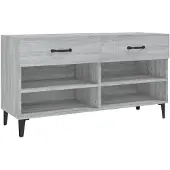 vidaXL Schoenenkast 102x35x55 cm bewerkt hout grijs sonoma eikenkleur