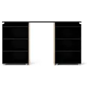 Ebuy24 Nada hoofdeinde 160 cm met 4 planken zwart mat.