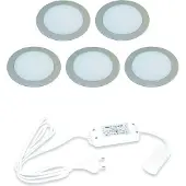 Hera LED 24V Inbouw set FR-68 5 Spots kleur Rvs-Look