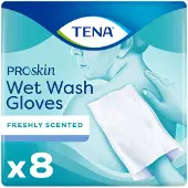 Tena Proskin Wet Wash Gloves Frisse Geur 8 Stuks