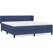 vidaXL Boxspring met matras stof blauw 160x200 cm