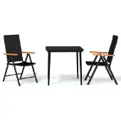 vidaXL 3-delige tuinset, zwart