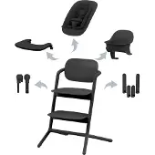 Cybex Kinderstoel Lemo 4-in-1 Stunning Black/Black Met Newbornset + Babyset + Eetblad & Accessoires