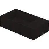 Ink Contra Fontein 40x22cm Vierkante Binnenbak - Zonder Kraangat - Rechts - Quartz Zwart - 8718835127121 - Rechthoekig - Wastafels, Fonteinen,