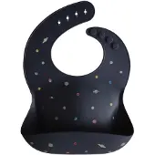 Mushie Siliconen slabbetje Planet s donkerblauw