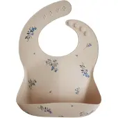 Mushie Siliconen slabbetje Lila Flower