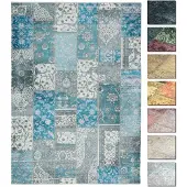 Tesso Living Vloerkleed Michele | Tesso Living katoen blauw 145x80 cm vloerkleden | NADUVI