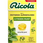 Ricola Keelpastilles Citroen Munt Suikervrij Doosje 50 gr