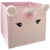 Gree Kids Eenhoorn opbergdoos met oortjes - 29x29x29cm - Opvouwbaar - Roze