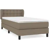 vidaXL Boxspring met matras stof taupe 90x200 cm