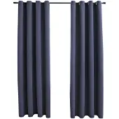 vidaXL Gordijnen verduisterend met ringen 2 st 140x175 cm antraciet
